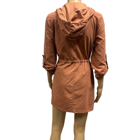 Love Tree Hooded Lightweight Roll Tab Sleeves Drawstring Waist Jacket Womens S - Picture 3 of 13